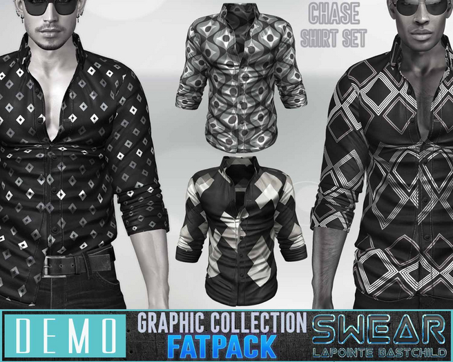 Second Life Marketplace L&B Mens Semi Tucked Shirt Chase DEMO